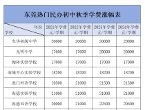 2025年东莞民办初中学校学费汇总